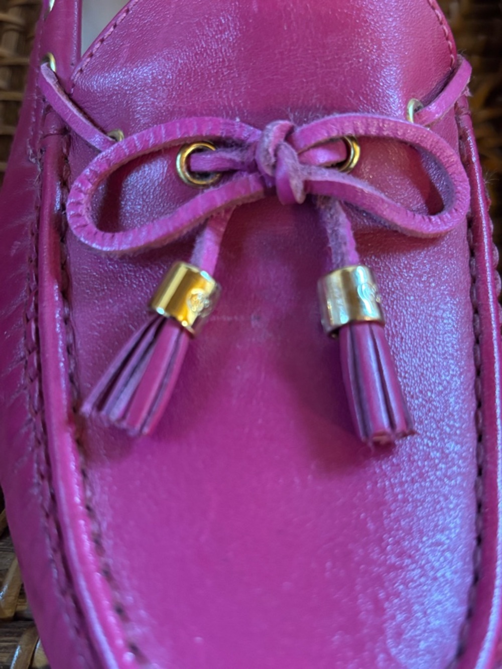 NWOT Cole Haan Pink Tassel Driving Loafers, size 8 - Picture 5 of 8